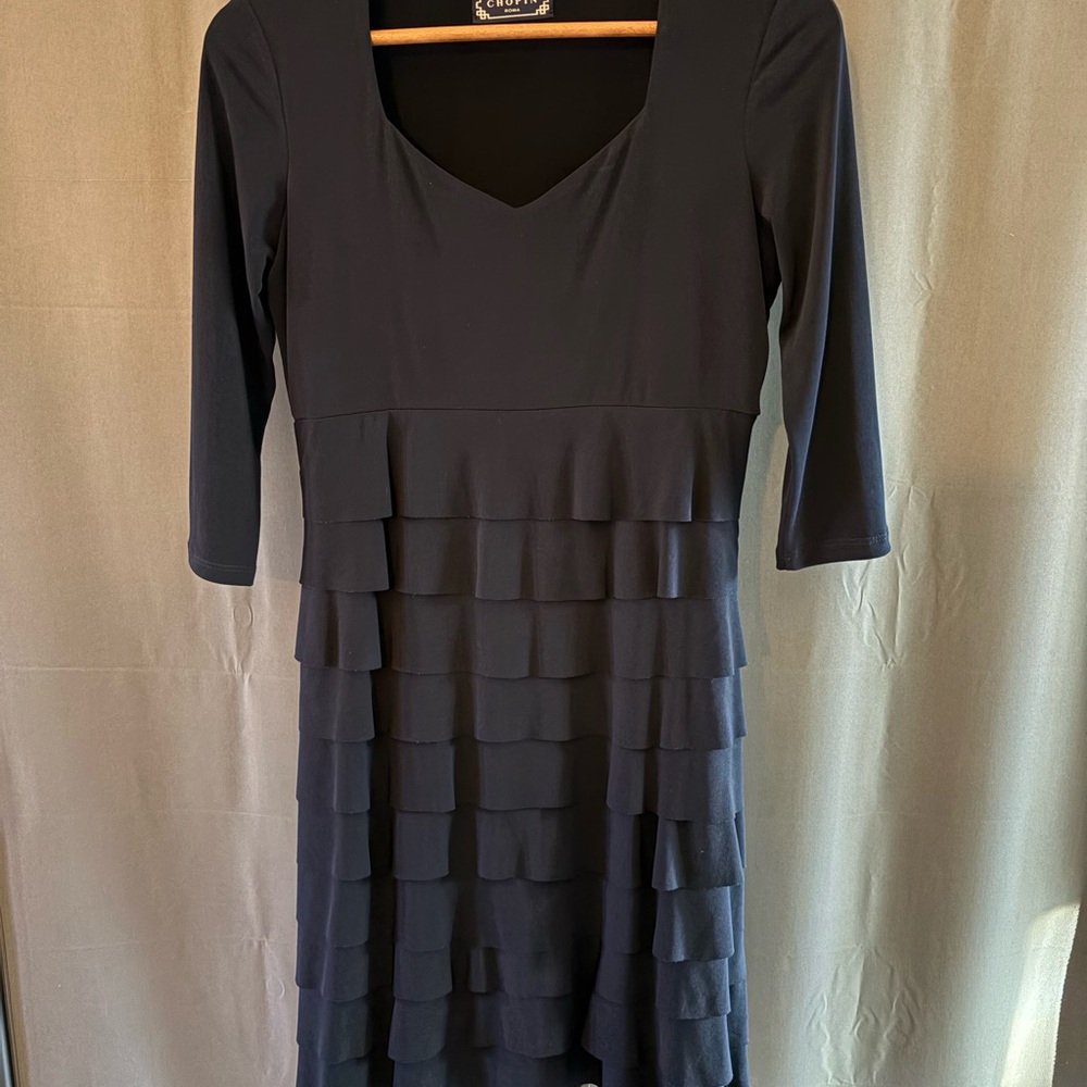 Elegant Navy Tiered Dress